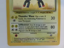 Pokemon Magneton 9/102, Base Set Holo, MP - Image 3