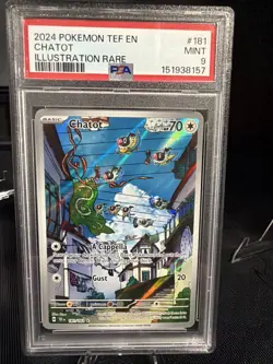 2024 Pokemon TCG Temporal Forces #181 Chatot Illustration Rare PSA 9 - Image 1