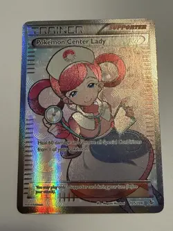FULL ART Pokemon Center Lady ULTRA RARE 105/106 Pokemon XY Flashfire Holo - LP - Image 1