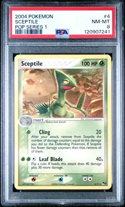 Sceptile - PSA 8 - POP Series 1 4/17 Rare Vintage Graded Pokemon Card - Image 1