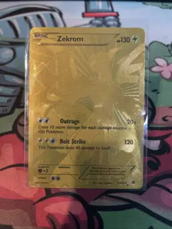Pokemon Zekrom Secret Rare Full Art Holo 115/113 Legendary Treasures Damaged - Image 1