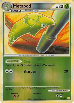 Metapod 46/123 Uncommon HeartGold & SoulSilver Pokemon Reverse Holo LP - Image 1