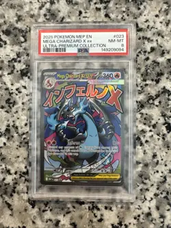 2025 POKEMON MEP EN-ME BLACK STAR PROMO #023 MEGA CHARIZARD X EX PSA 8 - Image 1