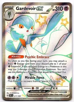 Gardevoir ex 217/091 Shiny Ultra Rare Paldean Fates Pokemon Holo Near Mint - Image 1