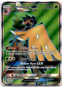 Decidueye GX - SM37 Holo Promo Sun & Moon Promo Pokemon Holo Damaged - Image 1