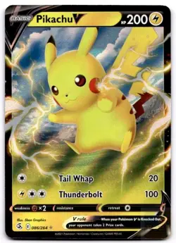 Pikachu V 086/264 Holo V Rare Fusion Strike Pokemon Holo Near Mint - Image 1