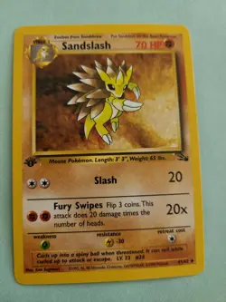Pokemon Vintage 1st Edition Sandslash 41/62 Never Played Mint Condition - Image 1