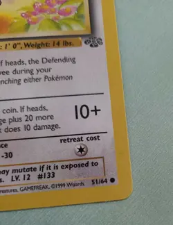 Pokemon Vintage 1st Edition Eevee 51/65 Never Played Mint Condition - Image 4