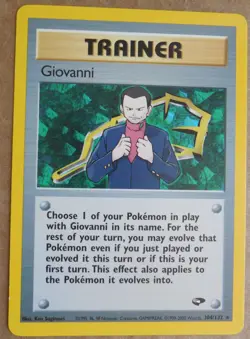Giovanni 104/132 Rare Non-Holo Gym Challenge Set Pokemon Trainer Card NM - Image 1
