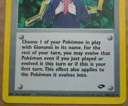 Giovanni 104/132 Rare Non-Holo Gym Challenge Set Pokemon Trainer Card NM - Image 3
