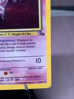 Pokemon TCG First Edition Haunter 6/62 Fossil Set Holo Rare WOTC 1999 VTG LP - Image 4