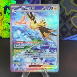 Pokemon TCG Zapdos ex 202/165 SV: Scarlet & Violet 151 Holo Ultra Rare 2023 - Image 1