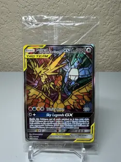 2019 Pokemon Moltres Zapdos Articuno GX #SM210 Stained Glass Promo Sealed - Image 1
