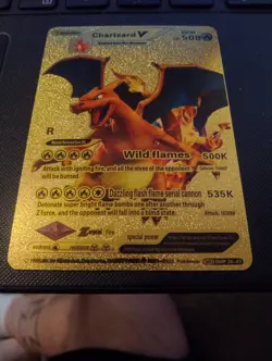 🔥🔥🔥Charizard V Gold Foil Pokemon “Wild Flames” Lv91 508 HP Full Art 🔥🔥🔥 - Image 1
