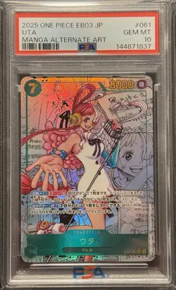 2025 One Piece EB03 Japanese #061 Uta Manga Alternate Art PSA 10 GEM MINT - Image 1