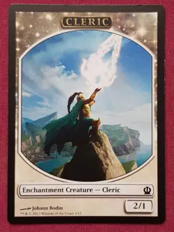 Magic The Gathering THEROS CLERIC token card MTG - Image 1