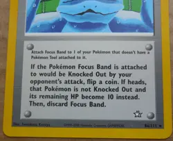 Focus Band 86/111 Rare Non-Holo Neo Genesis Set Pokemon Trainer Card NM - Image 3