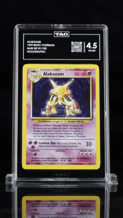 JFK JR Base Set Alakazam Pokemon Card TAG graded Ultra Rare 1/1U - Image 1