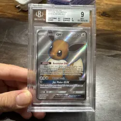 BGS Near Mint 9 Nintendo Pokemon Card Black Star Ultra Rare Promo Eevee GX SM242 - Image 2