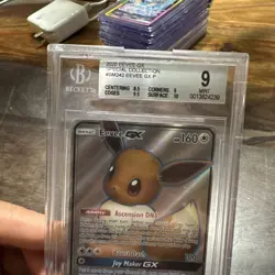 BGS Near Mint 9 Nintendo Pokemon Card Black Star Ultra Rare Promo Eevee GX SM242 - Image 3