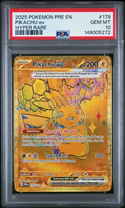 2025 POKEMON PRE EN-PRISMATIC EVOLUTIONS HYPER RARE #179 PIKACHU EX PSA 10 - Image 1