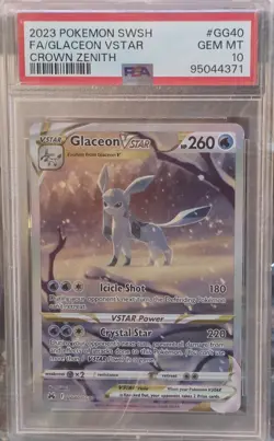 Pokemon Glaceon VSTAR Crown Zenith Galarian Gallery GG40/GG70 PSA 10 Gem Mint - Image 1