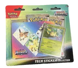 PRISMATIC EVOLUTIONS TECH STICKER COLLECTION LEAFEON POKEMON BLISTER PACK - Image 1
