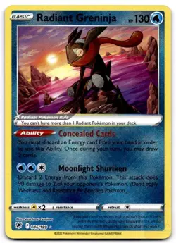 Radiant Greninja 046/189 Radiant Rare Astral Radiance Pokemon Holo Near Mint - Image 1