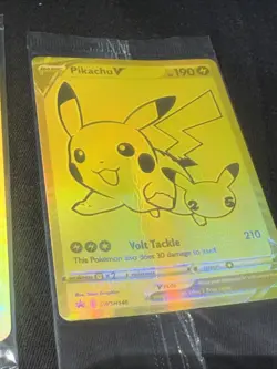 Pikachu V Gold and Pokeball SWSH145/SWSH146 Pokemon TCG Celebrations Sealed!! - Image 2