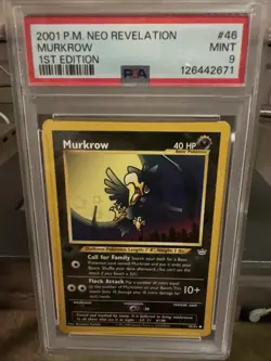 2001 POKEMON NEO REVELATION 1ST EDITION #46 MURKROW PSA 9 - Image 1