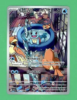Squirtle Pokemon Stellar Crown Illustration Rare 148/142 NM - Image 1