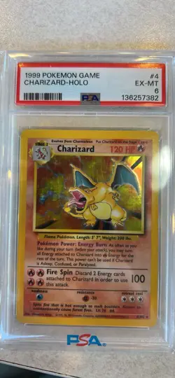 Pokemon Charizard Base Set Holo Rare PSA Graded 4/102 1999 English - Image 1