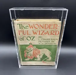 L Frank Baum The Wonderful Wizard of Oz 1st Edition State B 1900 w/ Acrylic Case - Image 1