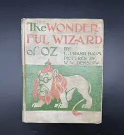 L Frank Baum The Wonderful Wizard of Oz 1st Edition State B 1900 w/ Acrylic Case - Image 3