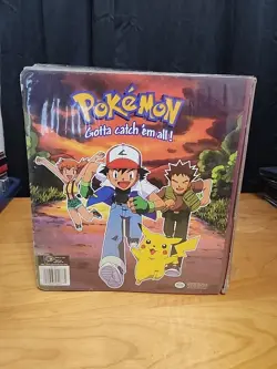 Vintage 1999 Pokemon 3 Ring Card Binder Nintendo Pikachu Ash *Damaged* - Image 3