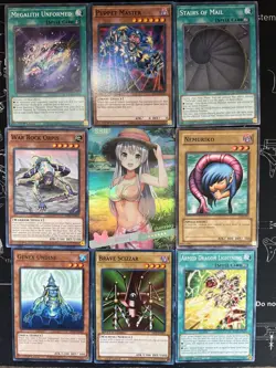 Rare Sexy Anime Waifu Card and 8 YuGiOh cards - Image 1