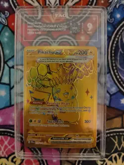 Pokemon TCG Pikachu EX Gold Card 179/131 Prismatic Evolutions Graded TAG 9 - Image 1
