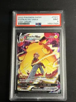 PSA 9 Pikachu VMAX TG17 Lost Origin Trainer Gallery Full Art Pokemon Card Mint - Image 1