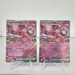 2 Card Lot Pokemon TCG Team Rocket's Mewtwo Ex 081/082 Destined Rivals NM - Image 1