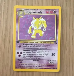 Pokemon Hypno 90 HP Holo Rare Fossil 8/62 Stage 1 1st Edition French Card 1999 - Image 1