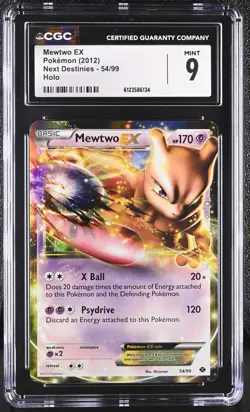 CGC 9 MINT Mewtwo EX 2012 Next Destinies 54/99 Holo Pokemon Card - Image 1