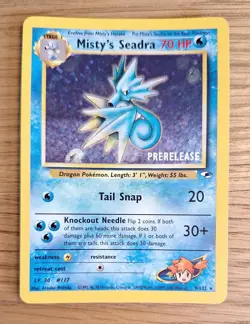 Misty's Seadra Holo Prerelease Card 9/132 Gym Heroes NM - Image 1