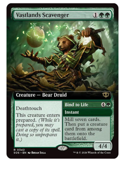 Vastlands Scavenger - Extended Art Secrets of Strixhaven MTG - Image 1