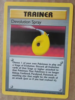 Devolution Spray 72/102 Rare Non-Holo Base Set Pokemon Trainer Card NM - Image 1