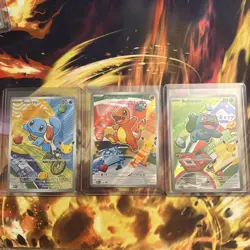 First Partner Kanto Starters Bulbasaur, Charmander, Squirtle Pokemon 3 Card Set - Image 1