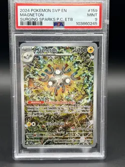 2024 Pokemon SVP Black Star Promo Magneton Surging Sparks PC ETB PSA 9 - Image 2