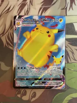 Surfing Pikachu VMAX 009/025 Holo Rare VMAX Celebrations Pokemon NM - Image 1