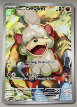 Pokemon TCG Hisuian Growlithe Illustration Rare Twilight Masquerade 181/167 - Image 1
