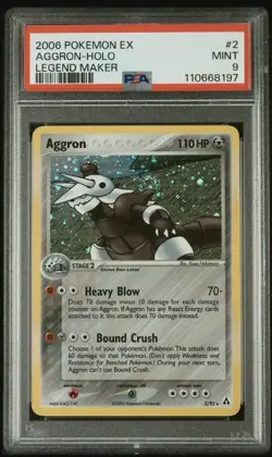 2006 Pokemon EX Aggron Holo Legend Maker PSA 9 Mint Back Swirl 🌀 - Image 1