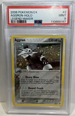 2006 Pokemon EX Aggron Holo Legend Maker PSA 9 Mint Back Swirl 🌀 - Image 2